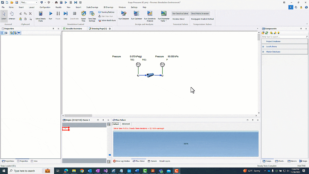 Using Gauge Pressure in Flownex 2 Changing Ambient