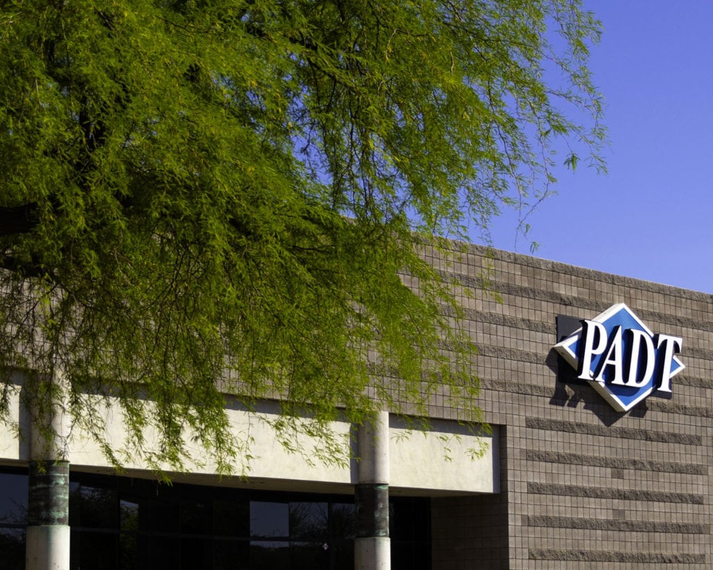 PADT building sign fromright
