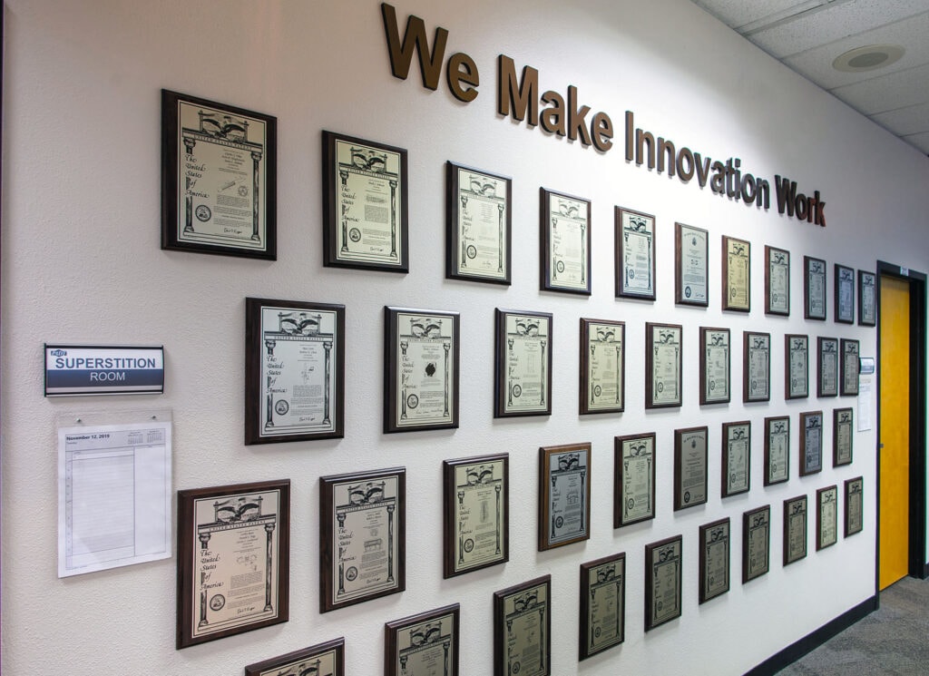 PADT Patents on wall when you enter the suite