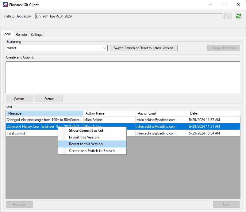 Flownex Version Control with GIT Client 6 06 git revert