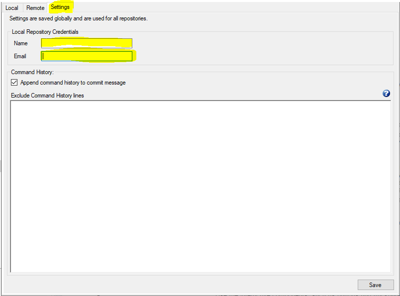 Flownex Version Control with GIT Client 2 02 git settings